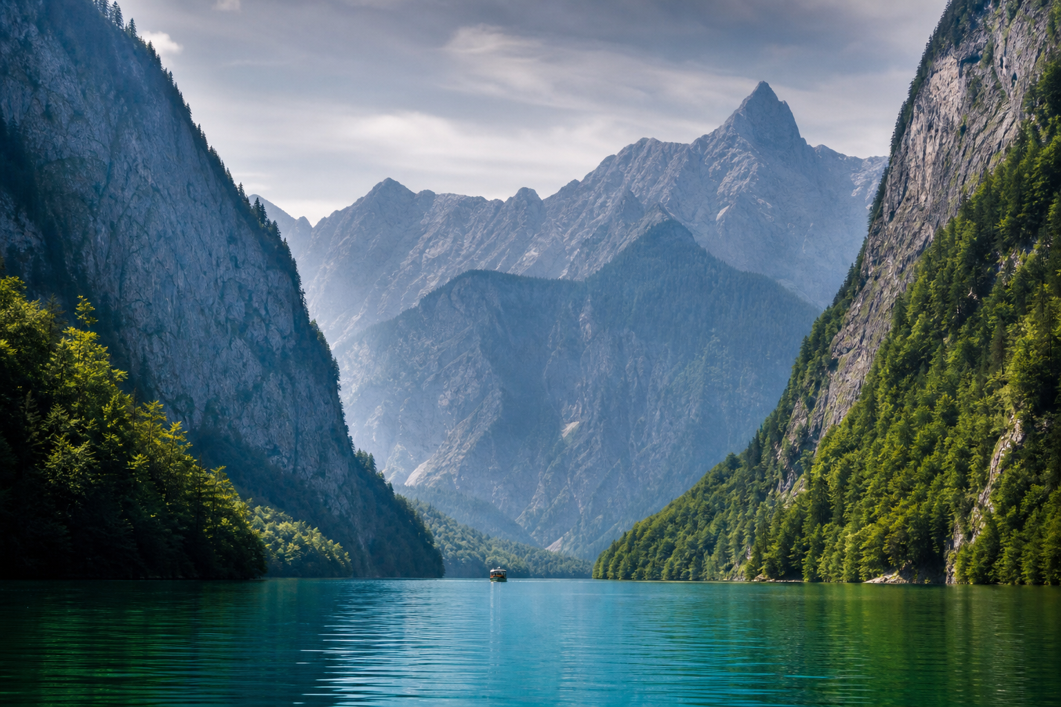 Königssee und Watzmannmassiv im Nationalpark Berchtesgaden